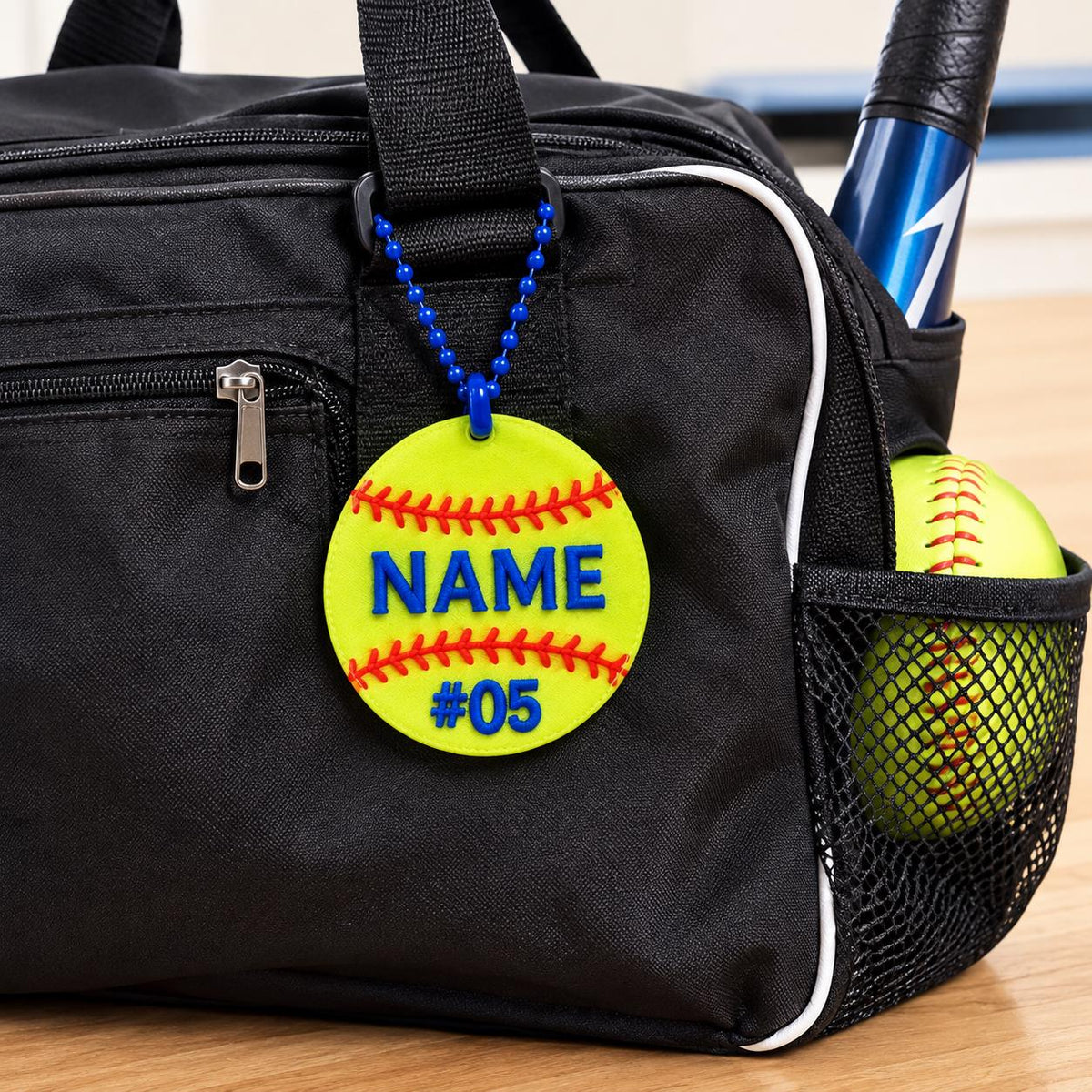 Custom 3D Printed Baseball and Softball Bag Tags – Personalized with Name & Number